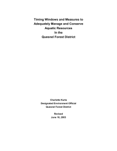 Quesnel Measures 2003 - Ministry of Forests, Lands and