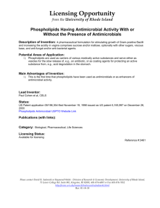 Phospholipids Having Antimicrobial Activity With or Without the
