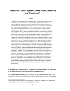 `Traditional` Justice Systems in the Pacific, Indonesia and