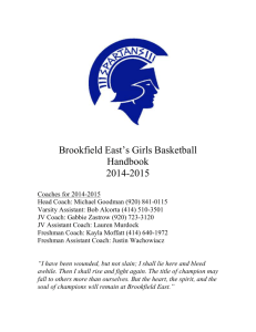 Brookfield East`s Girls Basketball Handbook