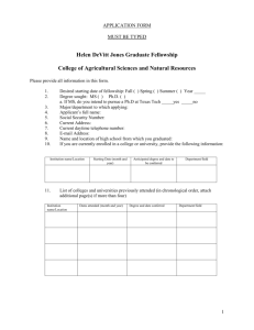 Application Form (pdf) - Texas Tech University Departments