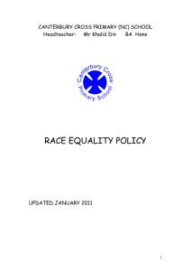 Race Equality - Canterbury Cross Primary School