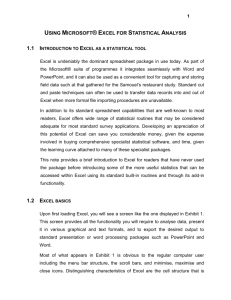 Excel for Statistical Analysis 2011