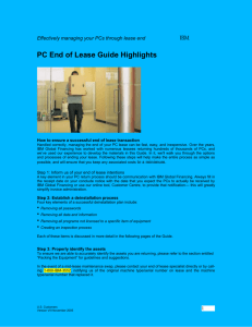 PC End of Lease Guide Highlights