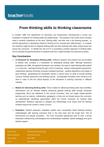 From thinking skills to thinking classrooms