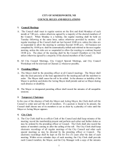 Council Rules & Regulations 2014