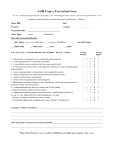 AGD Course Evaluation Form - Academy of General Dentistry