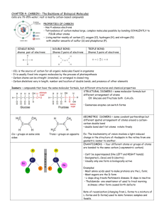 CHAPTER 4- CARBON – The Backbone of Biological Molecules