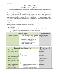 14 Sept 2015 Live Course/Class CME Program Application Quillen