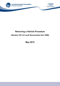 Removing a Vehicle Procedure - Local Government Association of