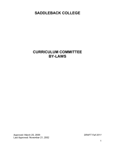 Curriculum Committee By-Laws