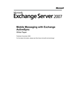 Mobile Messaging with Exchange ActiveSync