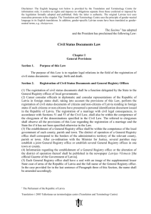 Civil Status Documents Law