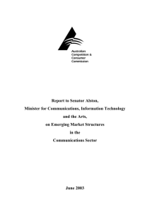Emerging market structures in the communications sector