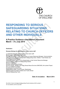 Responding to Serious Safeguarding Situations Relating to Church