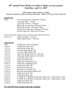 2015 Norse Relays Schedule of Events