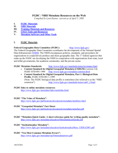 FGDC / NBII Metadata Resources on the Web