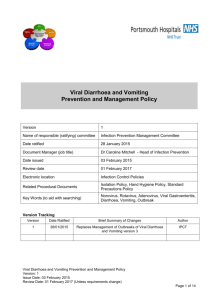 Viral Diarrhoea and Vomiting Prevention and Management Policy