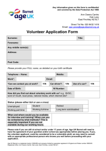 Volunteer application form