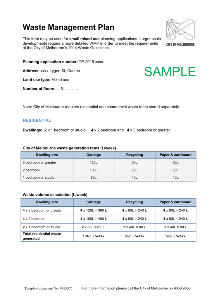 sample-waste-management-plan-mixed-use