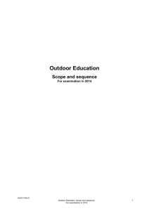 OUTDOOR EDUCATION: Scope and sequence of content