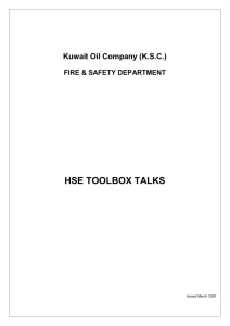 TOOL BOX TALKS - Kuwait Oil Company