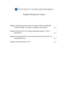 Sample Permissions Letters - University of Rochester Press