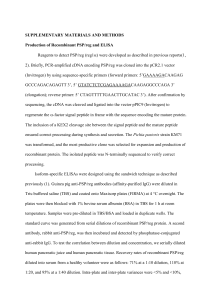 Production of recombinant PSP/reg and ELISA