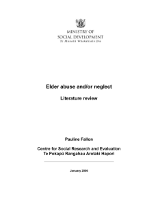 3. Outline of elder abuse and/or neglect