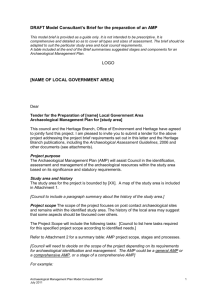 MODEL BRIEF FOR ARCHAEOLOGICAL MANAGEMENT PLANS