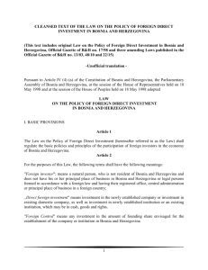 Cleansed text of the Law on the Policy of Foreign Direct Investment