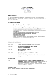 Sample CV (nursing) - Athlone Institute of Technology