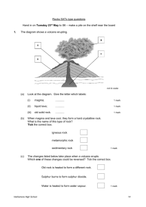 Rocks SATs type questions Hand in on Tuesday 23rd May to S6