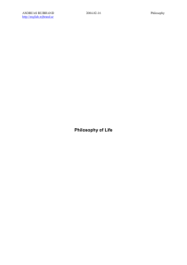 Philosophy of Life - Andreas Rejbrand`s Website