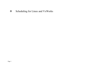 Lecture 8 Outline in MS Word format Linux and VxWorks Scheduling