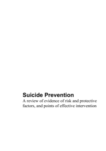 Suicide Prevention - A review of evidence of risk