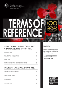 Terms of Reference - Ministry for the Arts