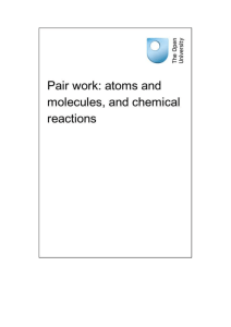 Pair work: atoms and molecules, and chemical reactions