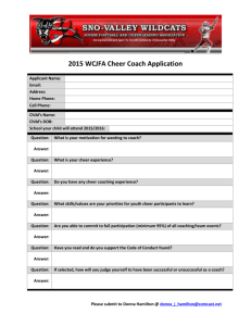 2015 Cheer Coach Application
