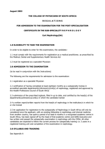 Regulations for the Certificate in Nephrology