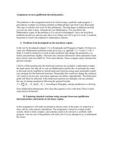 Assignment on non-equilibrium thermodynamics