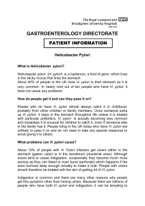 Helicobacter pylori (HP) - Liverpool Gastroenterology