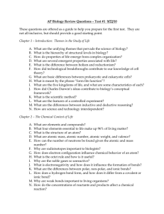 AP Biology Review Questions – Test #1 9/25/06