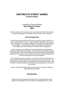 GREYMOUTH STREET NAMES