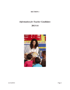 Teacher Candidate Handbook Section