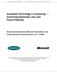 Accessible Technology and Computing-- Examining