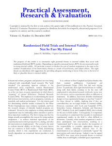 Randomized Field Trials and Internal Validity