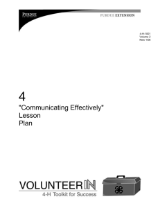 Communicating Effectively Lesson Plan