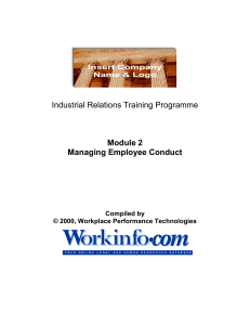 workinfo com managing employee conduct