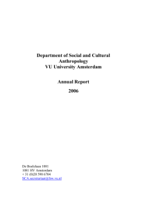 Department of Social and Cultural Anthropology